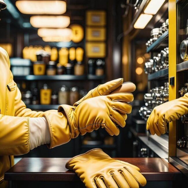 żółte rękawiczki dziecięce